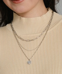 COLOR TOKYO ACCESSORIES | スクエアチェーン３連コインネックレス(ネックレス)