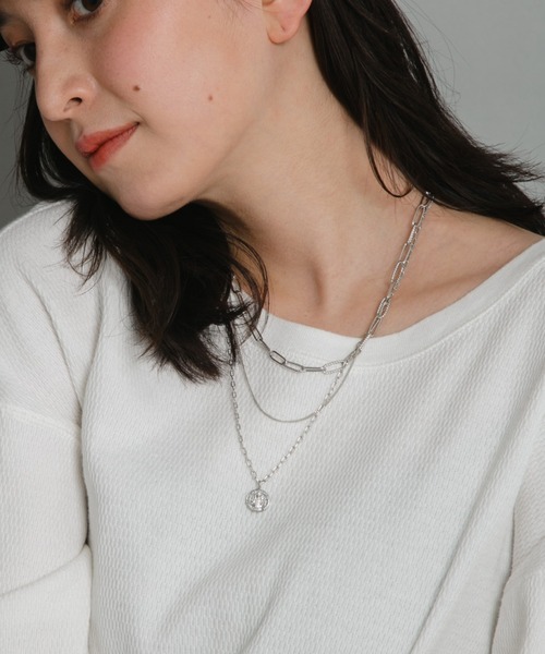 COLOR TOKYO ACCESSORIES（カラートウキョウアクセサリー）の「スクエアチェーン３連コインネックレス（ネックレス・レディース・シルバー/ゴールド・FREE）」の16枚目の写真