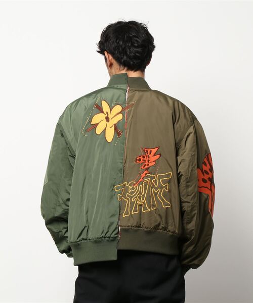 P.A.M.（パム）の「【P.A.M / パム】SPACE BLOSSOMS SPLIT BOMBER JACKET（ブルゾン・メンズ・カーキ・LARGE）」の5枚目の写真