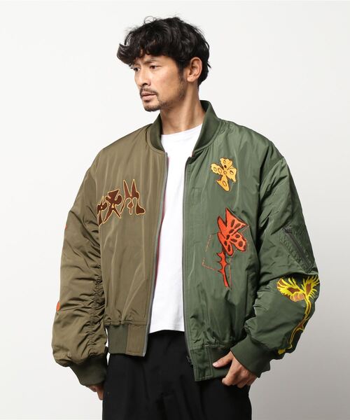 P.A.M.（パム）の「【P.A.M / パム】SPACE BLOSSOMS SPLIT BOMBER JACKET（ブルゾン・メンズ・カーキ・LARGE）」の9枚目の写真