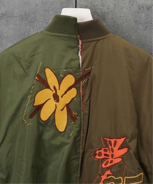 P.A.M.（パム）の「【P.A.M / パム】SPACE BLOSSOMS SPLIT BOMBER JACKET（ブルゾン・メンズ・カーキ・LARGE）」の6枚目の写真