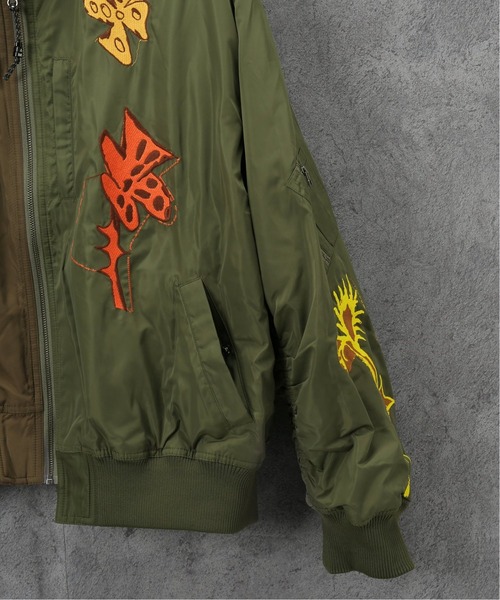 P.A.M.（パム）の「【P.A.M / パム】SPACE BLOSSOMS SPLIT BOMBER JACKET（ブルゾン・メンズ・カーキ・LARGE）」の14枚目の写真