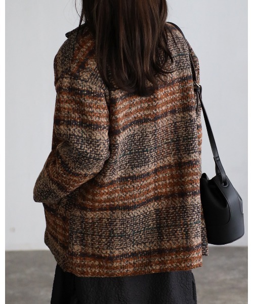 sakishimatokyo（サキシマトーキョー）の「チェックオーバージャケット（テーラードジャケット・レディース・ベージュ/ネイビー/ブラウン/ピンク・FREE）」の19枚目の写真