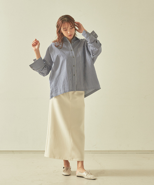 JILKY（ジルキー）の「【JILKY】クロップドナロースカート（スカート・レディース・アイボリー/ブラック・M/S）」の3枚目の写真