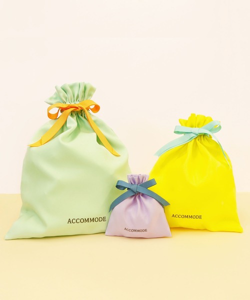 ACCOMMODE(アコモデ)の「ACCOMMODEオリジナル ギフト巾着袋(ラッピングキット・レディース・ミント/ラベンダー/イエロー・L/S/M)」の8枚目の写真