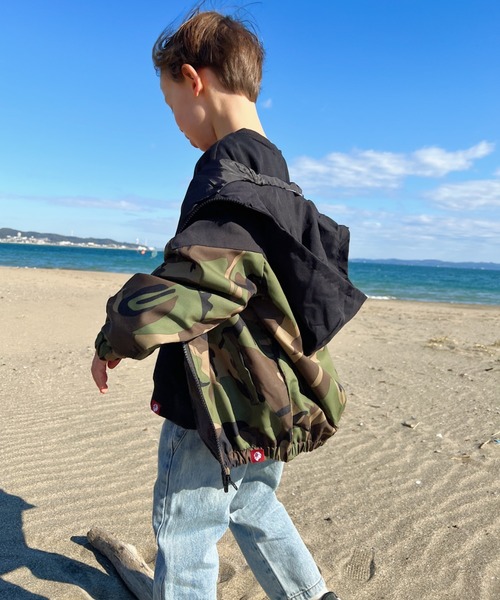 NESTA BRAND(ネスタブランド)の「NESTA KIDS(ネスタキッズ) / 切替マウンテンパーカー(ナイロンジャケット・キッズ・カーキ・110/150/130/140/120)」の12枚目の写真