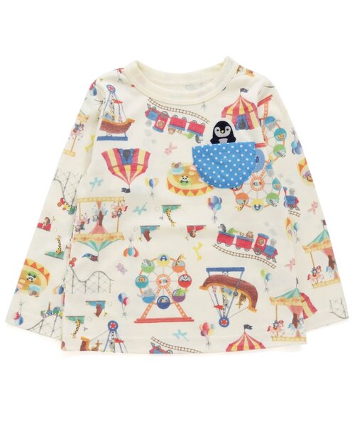 4色2柄総柄長袖tシャツ