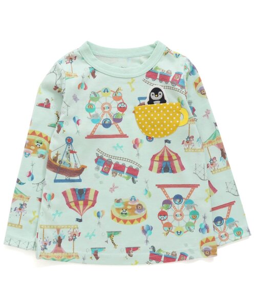 4色2柄総柄長袖tシャツ