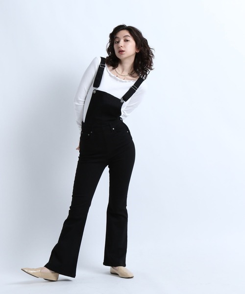 eL（エル）の「【eL】Denim Salopette/270901（サロペット/オーバーオール・レディース・ブラック/ネイビー・SMALL/MEDIUM）」の4枚目の写真