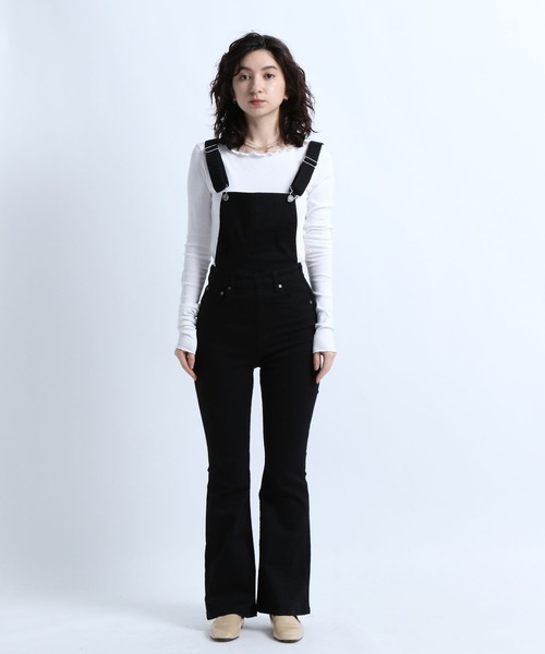 eL（エル）の「【eL】Denim Salopette/270901（サロペット/オーバーオール・レディース・ブラック/ネイビー・SMALL/MEDIUM）」の8枚目の写真