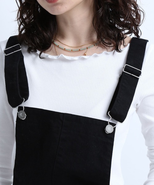 eL（エル）の「【eL】Denim Salopette/270901（サロペット/オーバーオール・レディース・ブラック/ネイビー・SMALL/MEDIUM）」の14枚目の写真