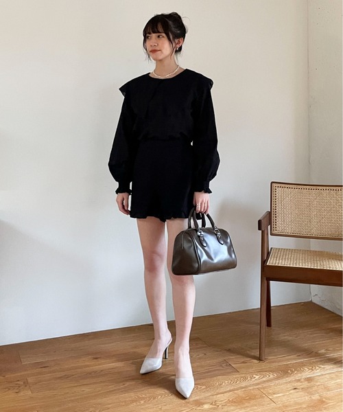 EPIMI E'PIMMY(エピミエピミー)の「〈Set upにも〉ビックカラーコットンレースブラウス(シャツ/ブラウス・レディース・オフホワイト/ベージュ/ブラック・MEDIUM)」の7枚目の写真