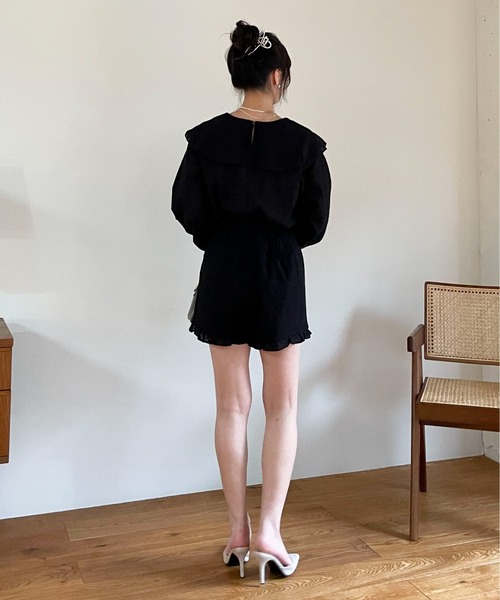 EPIMI E'PIMMY(エピミエピミー)の「〈Set upにも〉ビックカラーコットンレースブラウス(シャツ/ブラウス・レディース・オフホワイト/ベージュ/ブラック・MEDIUM)」の8枚目の写真