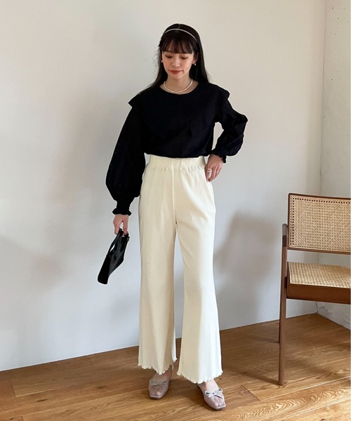 EPIMI E'PIMMY(エピミエピミー)の「〈Set upにも〉ビックカラーコットンレースブラウス(シャツ/ブラウス・レディース・オフホワイト/ベージュ/ブラック・MEDIUM)」の9枚目の写真