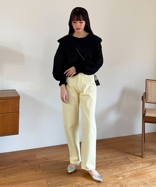 EPIMI E'PIMMY(エピミエピミー)の「〈Set upにも〉ビックカラーコットンレースブラウス(シャツ/ブラウス・レディース・オフホワイト/ベージュ/ブラック・MEDIUM)」の10枚目の写真