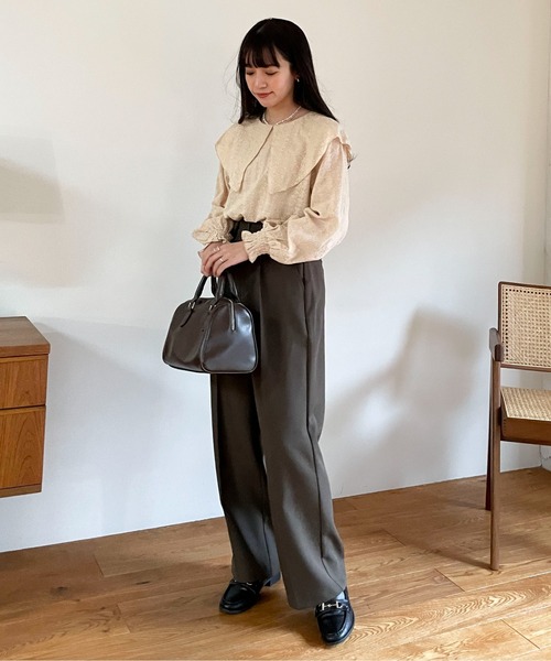 EPIMI E'PIMMY(エピミエピミー)の「〈Set upにも〉ビックカラーコットンレースブラウス(シャツ/ブラウス・レディース・オフホワイト/ベージュ/ブラック・MEDIUM)」の12枚目の写真