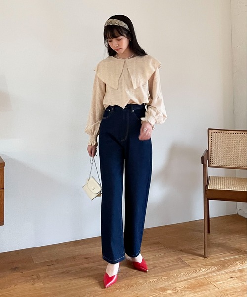 EPIMI E'PIMMY(エピミエピミー)の「〈Set upにも〉ビックカラーコットンレースブラウス(シャツ/ブラウス・レディース・オフホワイト/ベージュ/ブラック・MEDIUM)」の13枚目の写真