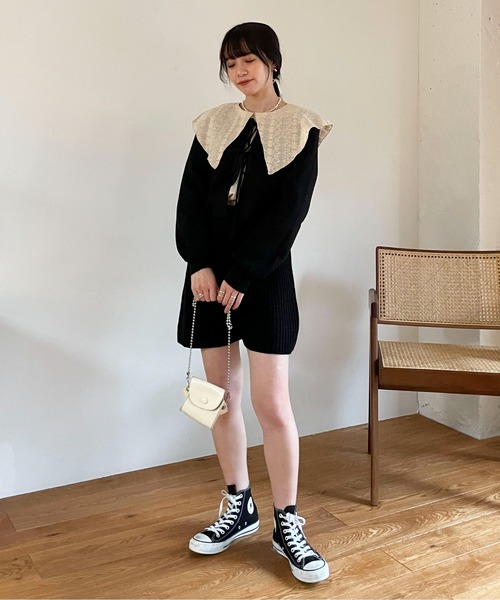 EPIMI E'PIMMY(エピミエピミー)の「〈Set upにも〉ビックカラーコットンレースブラウス(シャツ/ブラウス・レディース・オフホワイト/ベージュ/ブラック・MEDIUM)」の14枚目の写真