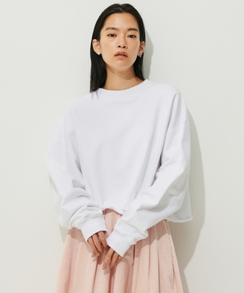 N.O.R.C（ノーク）の「スウェットクロップドトップス（スウェット・レディース・カーキ/ホワイト/ピンク・M/S）」の2枚目の写真