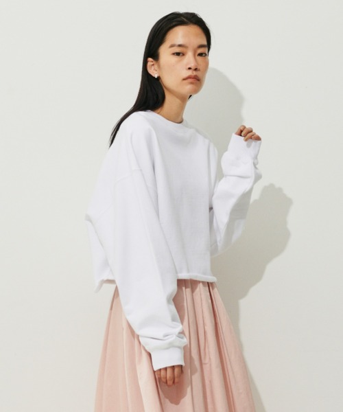 N.O.R.C（ノーク）の「スウェットクロップドトップス（スウェット・レディース・カーキ/ホワイト/ピンク・M/S）」の4枚目の写真