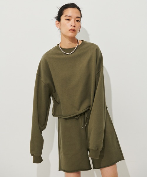 N.O.R.C（ノーク）の「スウェットクロップドトップス（スウェット・レディース・カーキ/ホワイト/ピンク・M/S）」の11枚目の写真