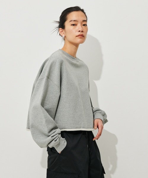 N.O.R.C（ノーク）の「スウェットクロップドトップス（スウェット・レディース・カーキ/ホワイト/ピンク・M/S）」の7枚目の写真