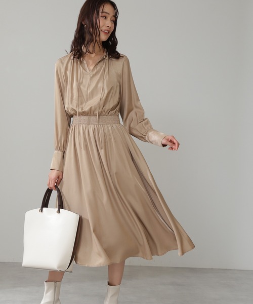スタンドネックギャザーワンピース ワンピース N N Natural Beauty Basic エヌエヌナチュラルビューティーベーシック のファッション通販 Zozotown