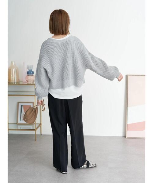 earth music&ecology(アースミュージックアンドエコロジー)の「ショート丈ルーズシルエットカーディガン*(カーディガン/ボレロ・レディース・ピンク/アイボリー/ブルーグレー・FREE)」の22枚目の写真