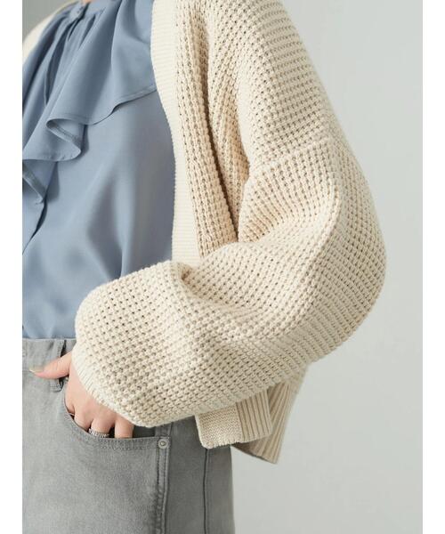 earth music&ecology(アースミュージックアンドエコロジー)の「ショート丈ルーズシルエットカーディガン*(カーディガン/ボレロ・レディース・ピンク/アイボリー/ブルーグレー・FREE)」の14枚目の写真