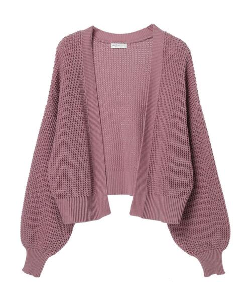 earth music&ecology(アースミュージックアンドエコロジー)の「ショート丈ルーズシルエットカーディガン*(カーディガン/ボレロ・レディース・ピンク/アイボリー/ブルーグレー・FREE)」の5枚目の写真