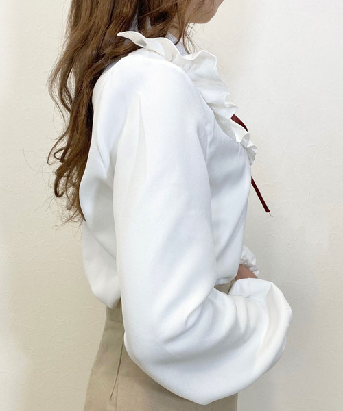 titty＆Co. PETIT（ティティアンドコープティ）の「【titty&Co.PETIT】デコルテフリルリボンタイブラウス（シャツ/ブラウス・レディース・ホワイト/ピンク/ブルー・FREE）」の18枚目の写真