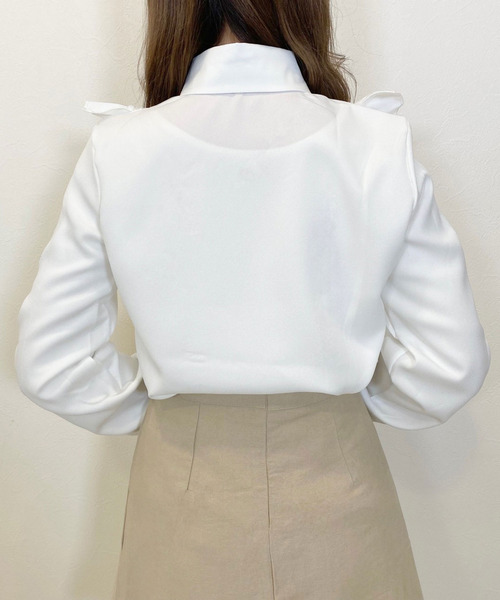 titty＆Co. PETIT（ティティアンドコープティ）の「【titty&Co.PETIT】デコルテフリルリボンタイブラウス（シャツ/ブラウス・レディース・ホワイト/ピンク/ブルー・FREE）」の17枚目の写真