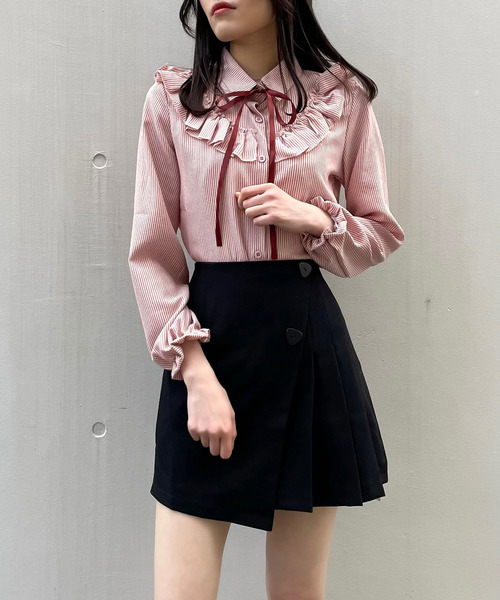 titty＆Co. PETIT（ティティアンドコープティ）の「【titty&Co.PETIT】デコルテフリルリボンタイブラウス（シャツ/ブラウス・レディース・ホワイト/ピンク/ブルー・FREE）」の6枚目の写真