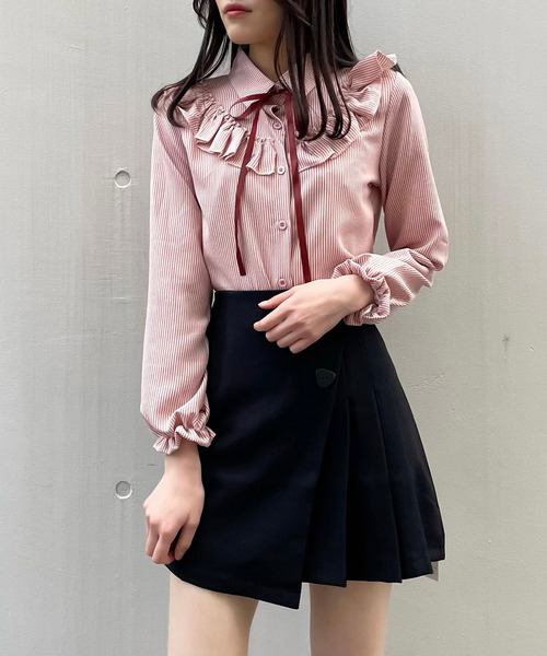 titty＆Co. PETIT（ティティアンドコープティ）の「【titty&Co.PETIT】デコルテフリルリボンタイブラウス（シャツ/ブラウス・レディース・ホワイト/ピンク/ブルー・FREE）」の5枚目の写真