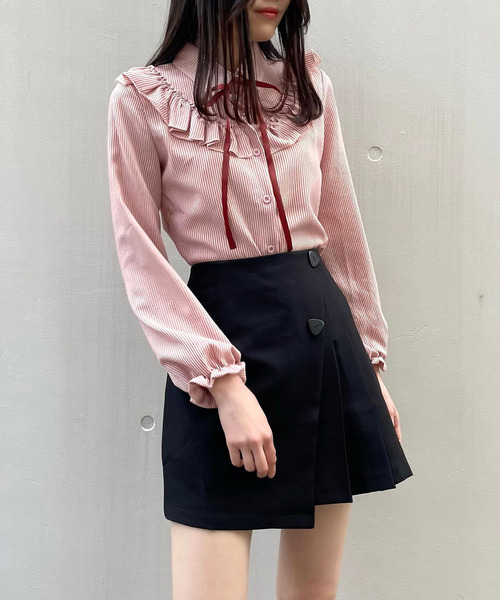 titty＆Co. PETIT（ティティアンドコープティ）の「【titty&Co.PETIT】デコルテフリルリボンタイブラウス（シャツ/ブラウス・レディース・ホワイト/ピンク/ブルー・FREE）」の4枚目の写真