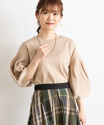 パフスリーブ5分袖ニット