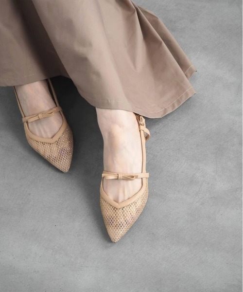 NEUE THE MARKET(ノイエザマーケット)の「バックストラップチュールパンプス/TM22232(パンプス・レディース・ネイビー/ベージュ/ブラック・22.5cm/24cm/23cm/23.5cm/24.5cm)」の9枚目の写真