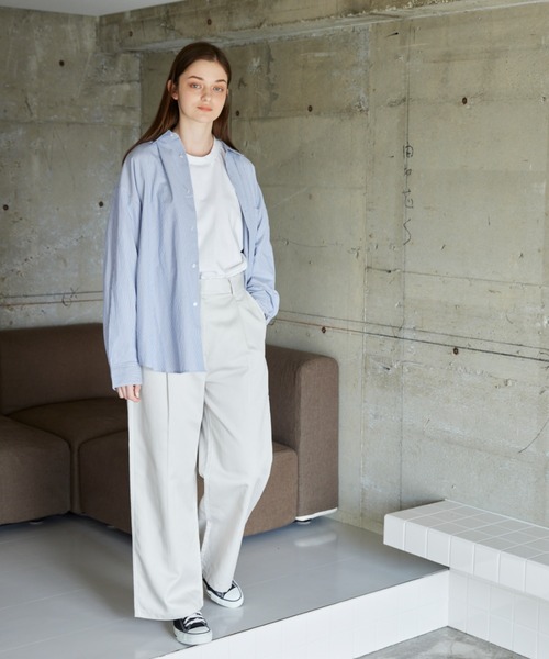 flaner(フラネ)の「Loose tuck pants/ルーズタックパンツ(チノパンツ・レディース・ブラック/オフホワイト/モカ・SMALL/MEDIUM/LARGE)」の8枚目の写真