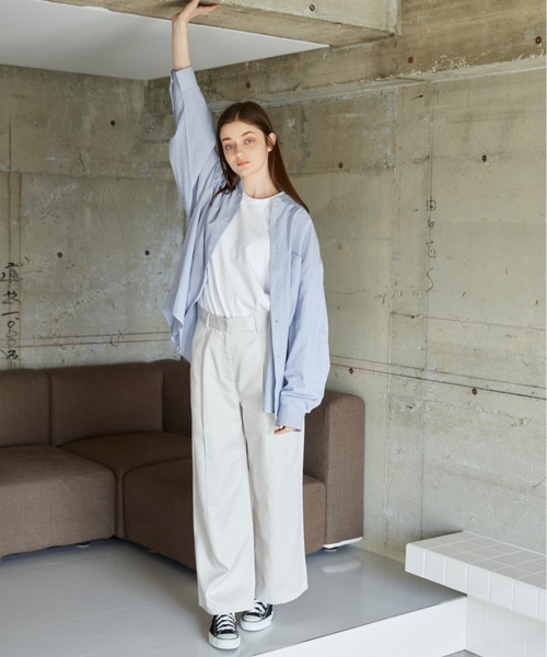 flaner(フラネ)の「Loose tuck pants/ルーズタックパンツ(チノパンツ・レディース・ブラック/オフホワイト/モカ・SMALL/MEDIUM/LARGE)」の9枚目の写真