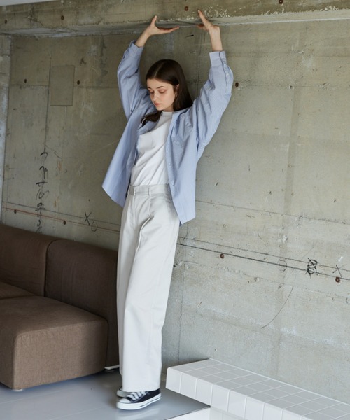 flaner(フラネ)の「Loose tuck pants/ルーズタックパンツ(チノパンツ・レディース・ブラック/オフホワイト/モカ・SMALL/MEDIUM/LARGE)」の10枚目の写真