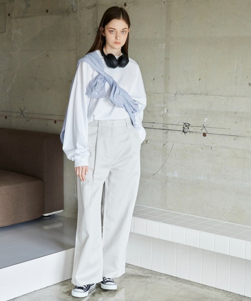 flaner(フラネ)の「Loose tuck pants/ルーズタックパンツ(チノパンツ・レディース・ブラック/オフホワイト/モカ・SMALL/MEDIUM/LARGE)」の11枚目の写真