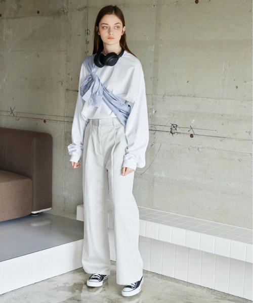 flaner(フラネ)の「Loose tuck pants/ルーズタックパンツ(チノパンツ・レディース・ブラック/オフホワイト/モカ・SMALL/MEDIUM/LARGE)」の12枚目の写真