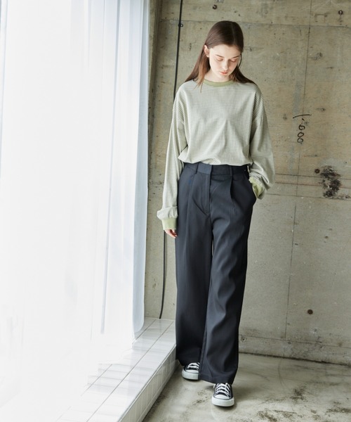 flaner(フラネ)の「Loose tuck pants/ルーズタックパンツ(チノパンツ・レディース・ブラック/オフホワイト/モカ・SMALL/MEDIUM/LARGE)」の17枚目の写真