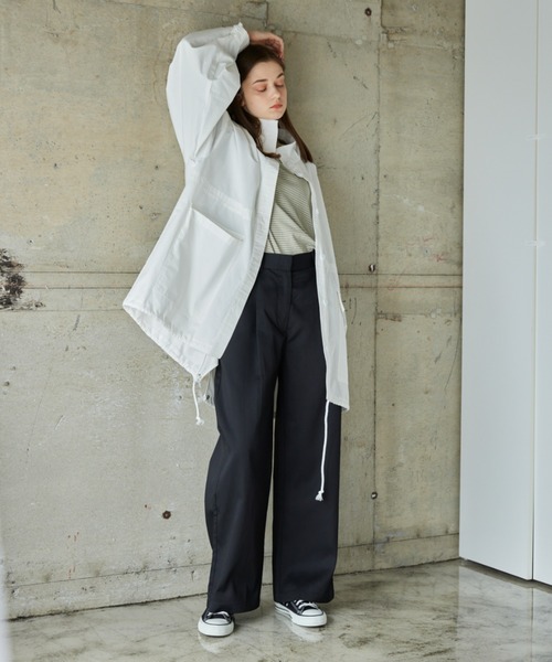 flaner(フラネ)の「Loose tuck pants/ルーズタックパンツ(チノパンツ・レディース・ブラック/オフホワイト/モカ・SMALL/MEDIUM/LARGE)」の20枚目の写真