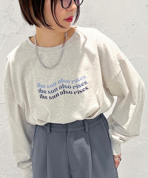 apres jour mignon(アプレジュールミニョン)の「アソートロゴロンT【ZOZOTOWN限定アイテム】(Tシャツ/カットソー・レディース・ベージュ系その他/ホワイト系その他/ホワイト系その他3/ホワイト系その他2/ナチュラル/ブラック/オフホワイト/その他・フリー/X-LARGE)」の7枚目の写真