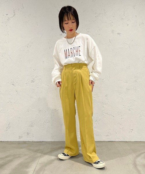 apres jour mignon(アプレジュールミニョン)の「アソートロゴロンT【ZOZOTOWN限定アイテム】(Tシャツ/カットソー・レディース・ベージュ系その他/ホワイト系その他/ホワイト系その他3/ホワイト系その他2/ナチュラル/ブラック/オフホワイト/その他・フリー/X-LARGE)」の11枚目の写真