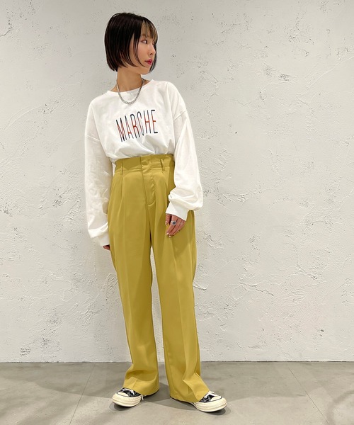 apres jour mignon(アプレジュールミニョン)の「アソートロゴロンT【ZOZOTOWN限定アイテム】(Tシャツ/カットソー・レディース・ベージュ系その他/ホワイト系その他/ホワイト系その他3/ホワイト系その他2/ナチュラル/ブラック/オフホワイト/その他・フリー/X-LARGE)」の12枚目の写真
