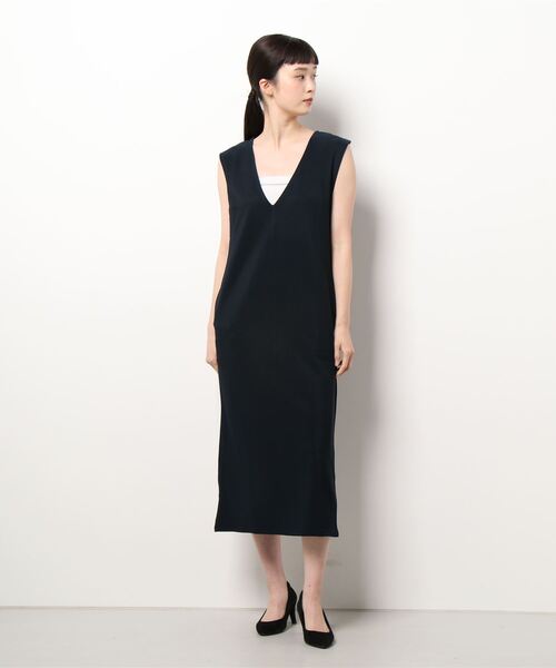 Lace Ladies(レースレディース)の「Vネックロングジャンパースカート(ジャンパースカート・レディース・ネイビー/アイボリー/モカ/ブラック/ダークグリーン・FREE)」の12枚目の写真