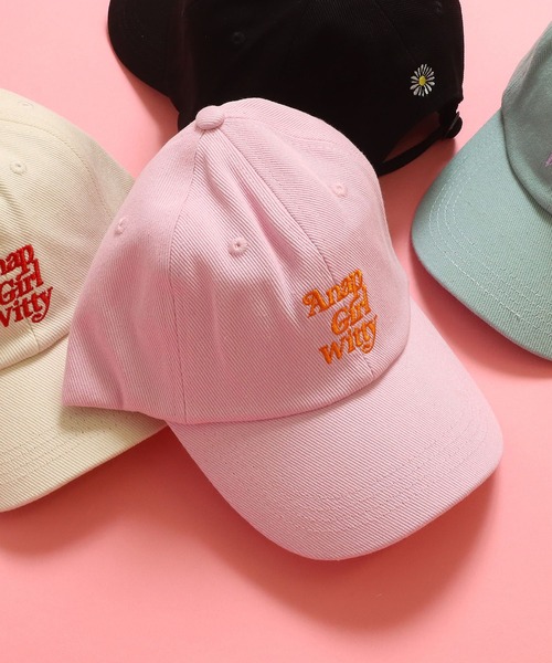 ANAP GｉRL（アナップガール）の「ロゴメッセージキャップ（キャップ・キッズ・アイボリー/ベビーピンク/ミント/ブラック・FREE）」の4枚目の写真