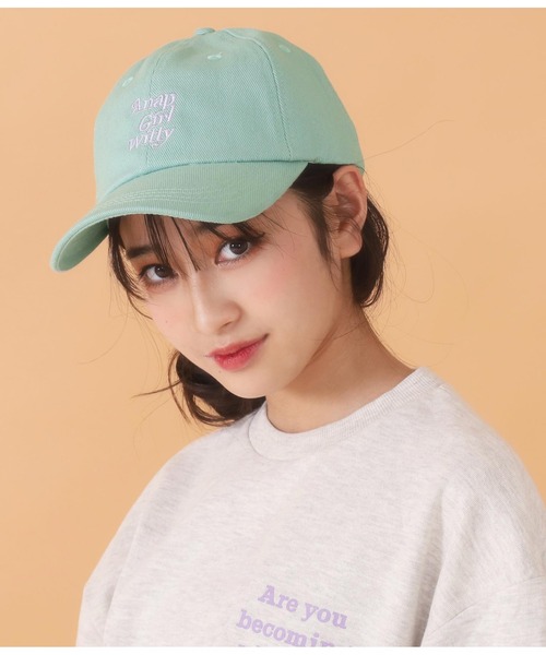 ANAP GｉRL（アナップガール）の「ロゴメッセージキャップ（キャップ・キッズ・アイボリー/ベビーピンク/ミント/ブラック・FREE）」の3枚目の写真